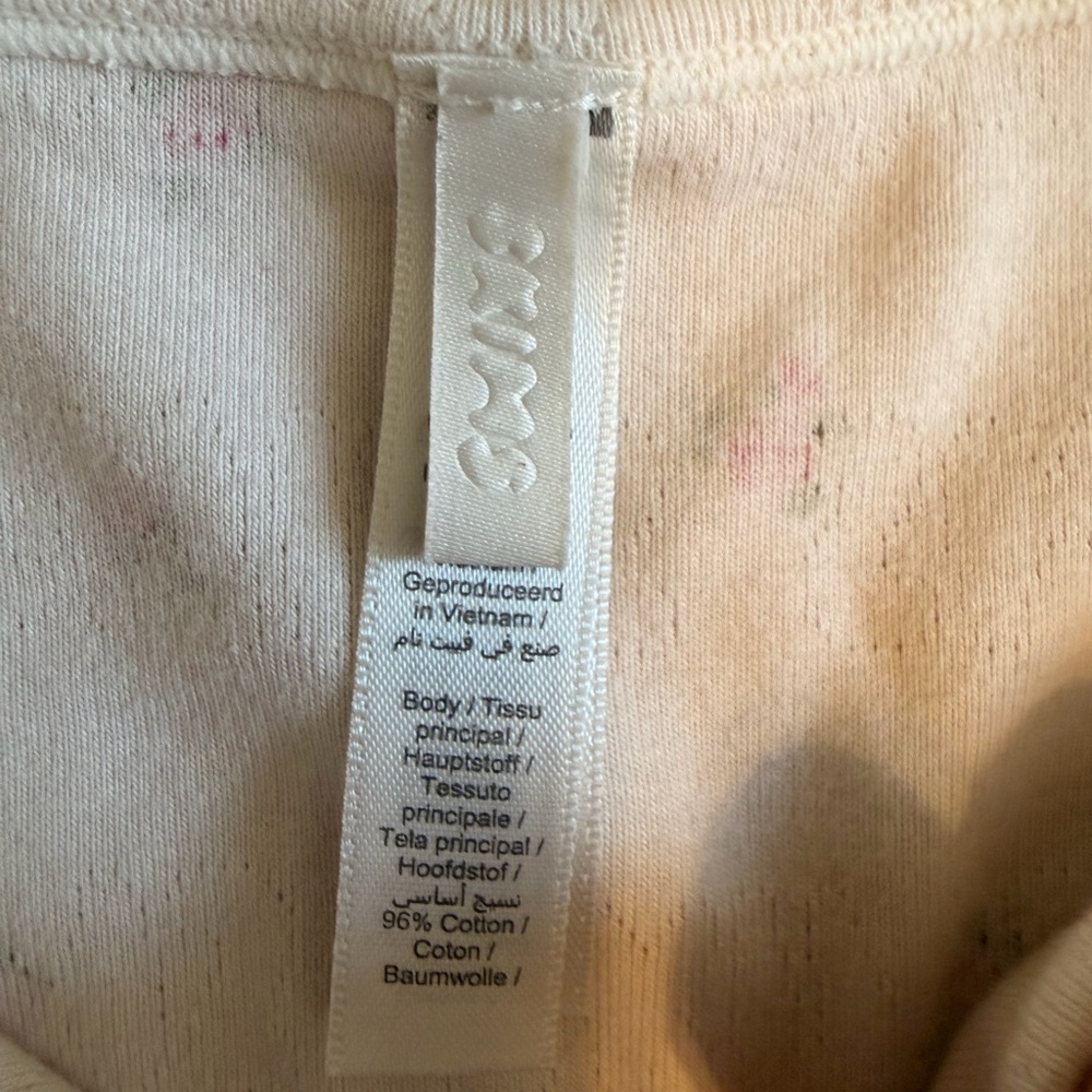 SKIMS Cream Ribbed Top with Subtle Pink Accents - Picture 2 of 4